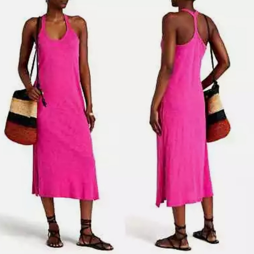 NWOT ATM Anthony Thomas Melillo Slub Cotton Jersey Racerback Midi Dress